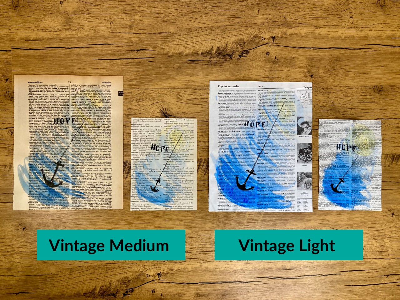 Hope Like An Anchor, Vintage Dictionary Paper, Original Painting