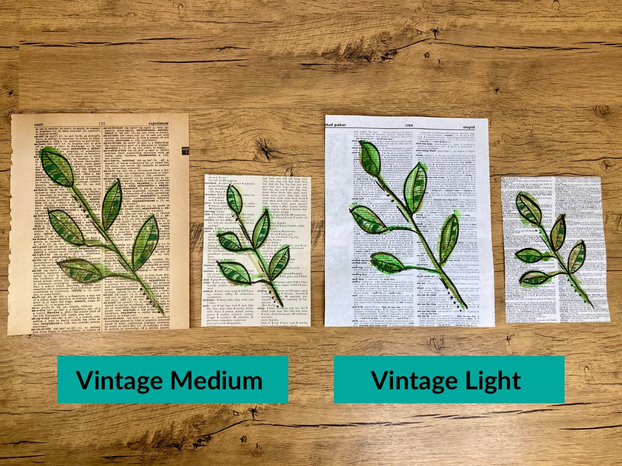 Botanical Leaf Series: Ash, Vintage Dictionary Paper, Original Painting