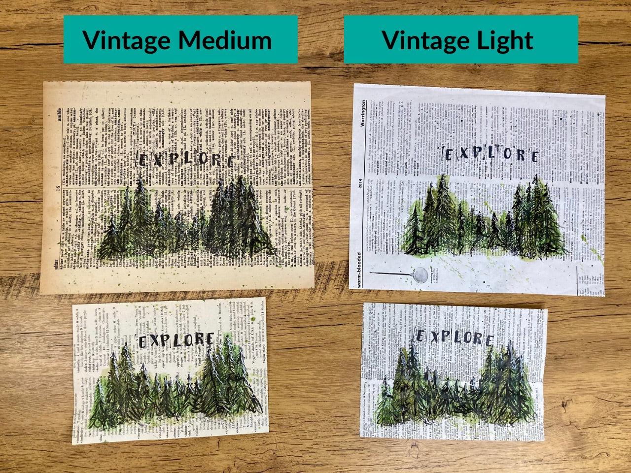 Explore the Outdoors, Vintage Dictionary Paper, Original Painting