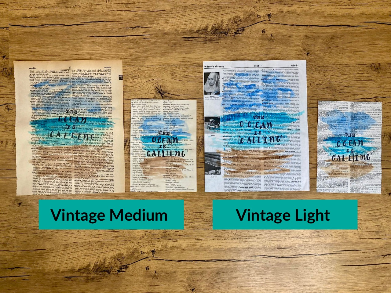 The Ocean Is Calling, Vintage Dictionary Paper, Original Painting