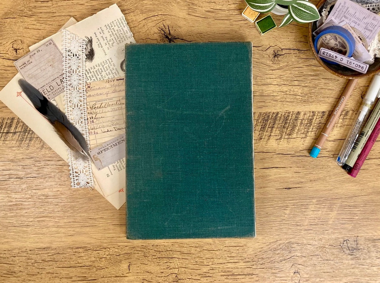 Medium, Vintage Altered Book, Shorthand, Eco-dyed Journal