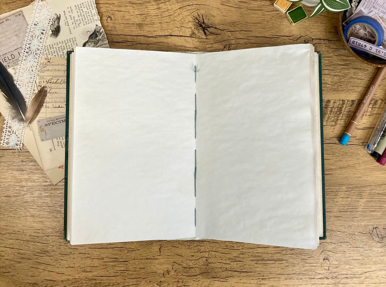 Medium, Vintage Altered Book, Shorthand, Eco-dyed Journal