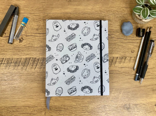 Medium, Grey Galaxy Cartoon, Drawing Journal