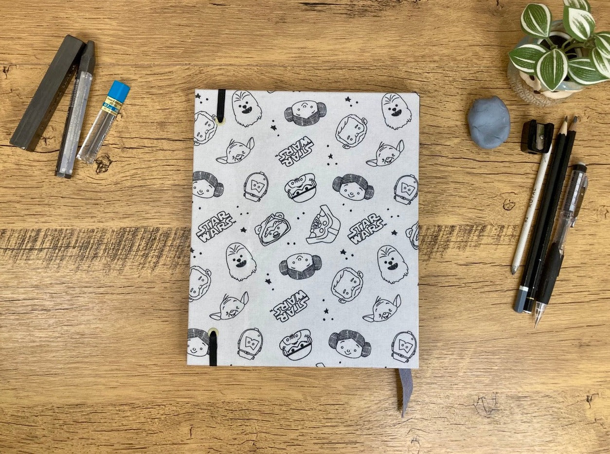 Medium, Grey Galaxy Cartoon, Drawing Journal