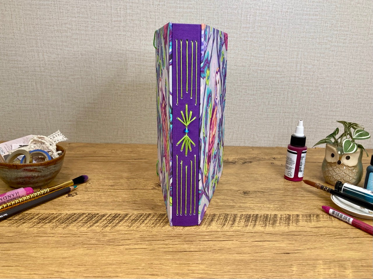 Medium, Purple Owls, Watercolor Journal