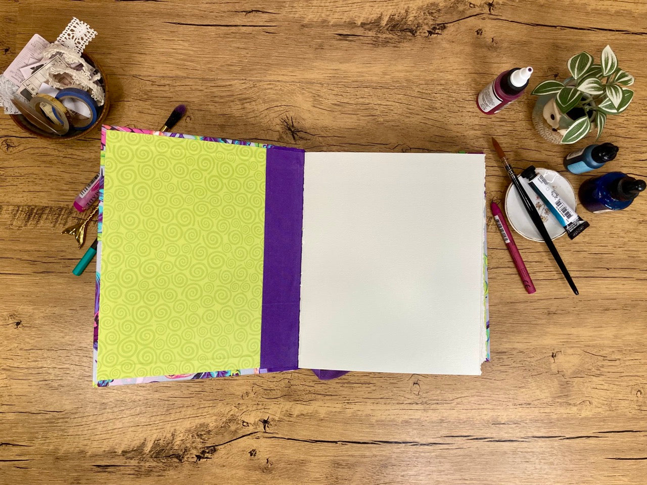 Medium, Purple Owls, Watercolor Journal