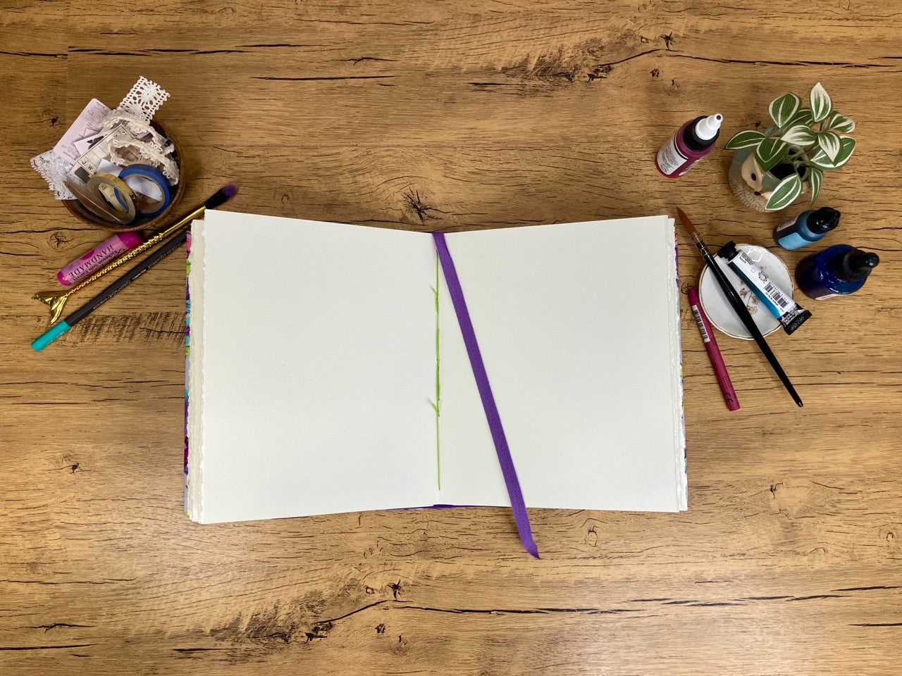 Medium, Purple Owls, Watercolor Journal