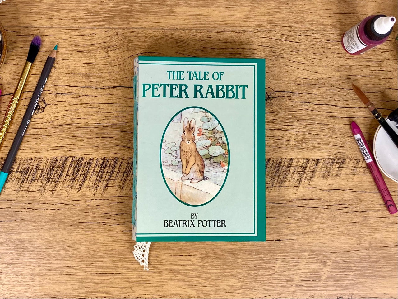 Small, Altered Book, Rabbit, Watercolor Journal