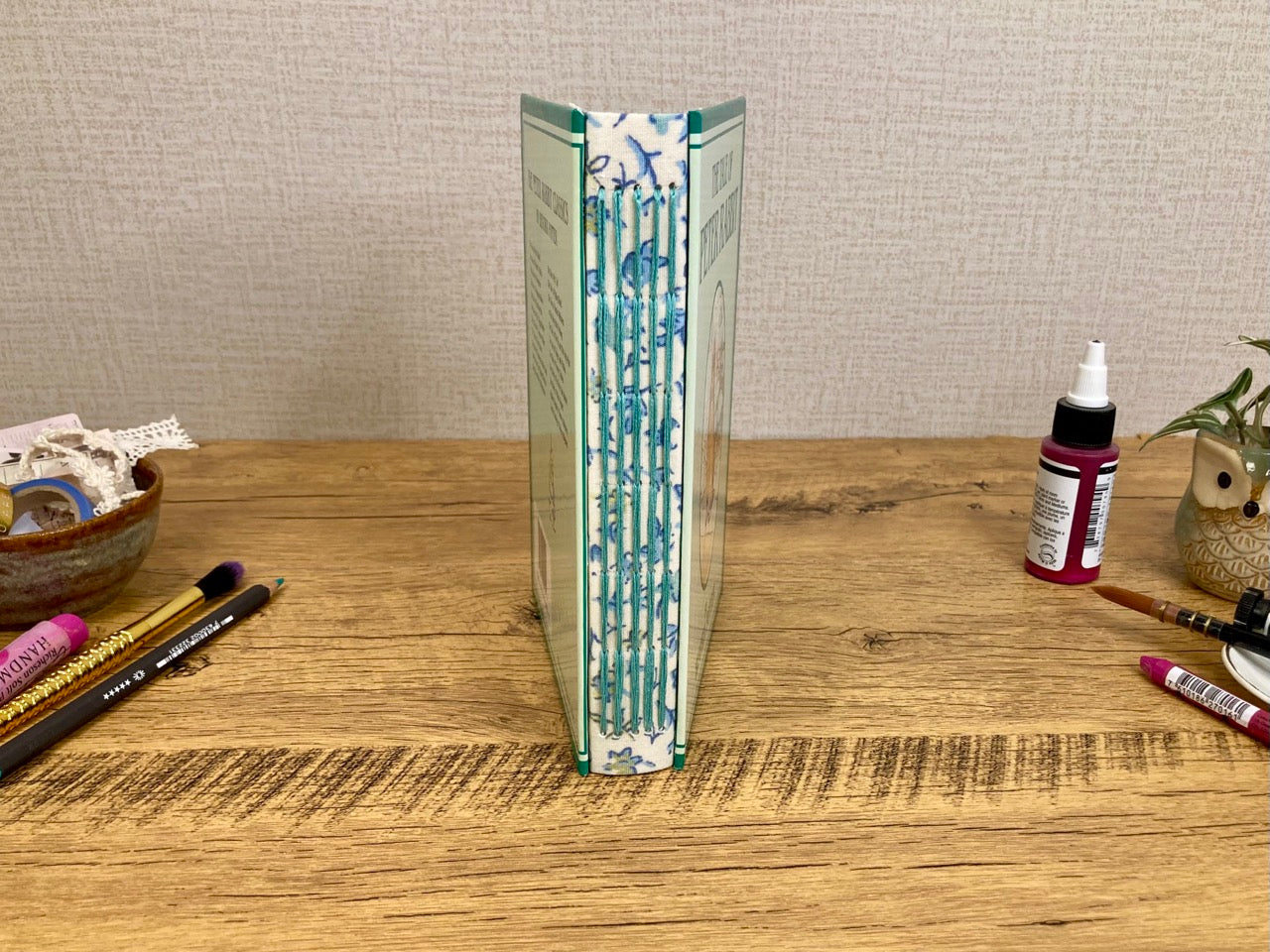 Small, Altered Book, Rabbit, Watercolor Journal