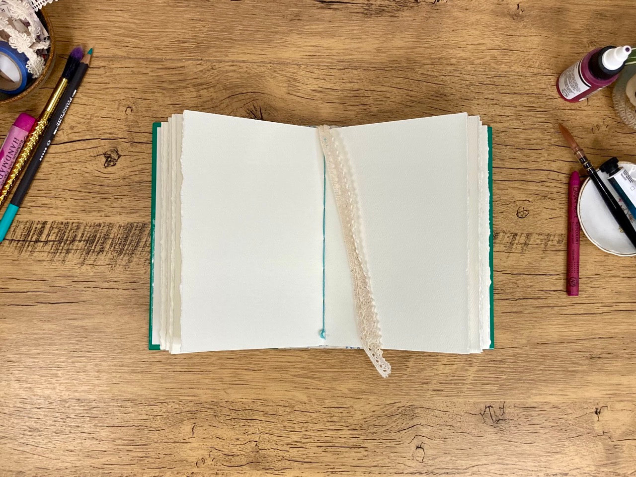 Small, Altered Book, Rabbit, Watercolor Journal