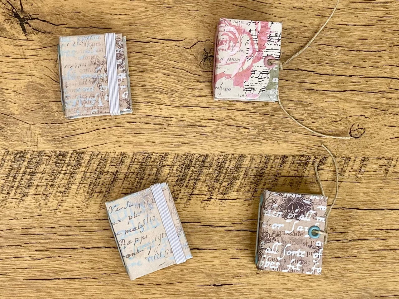 Mini (1x2), Vintage Text, Watercolor Journal