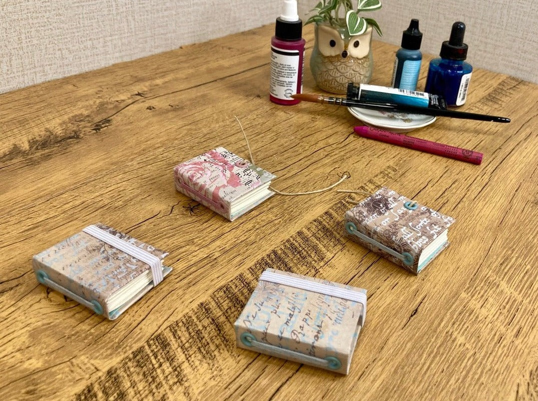 Mini (1x2), Vintage Text, Watercolor Journal