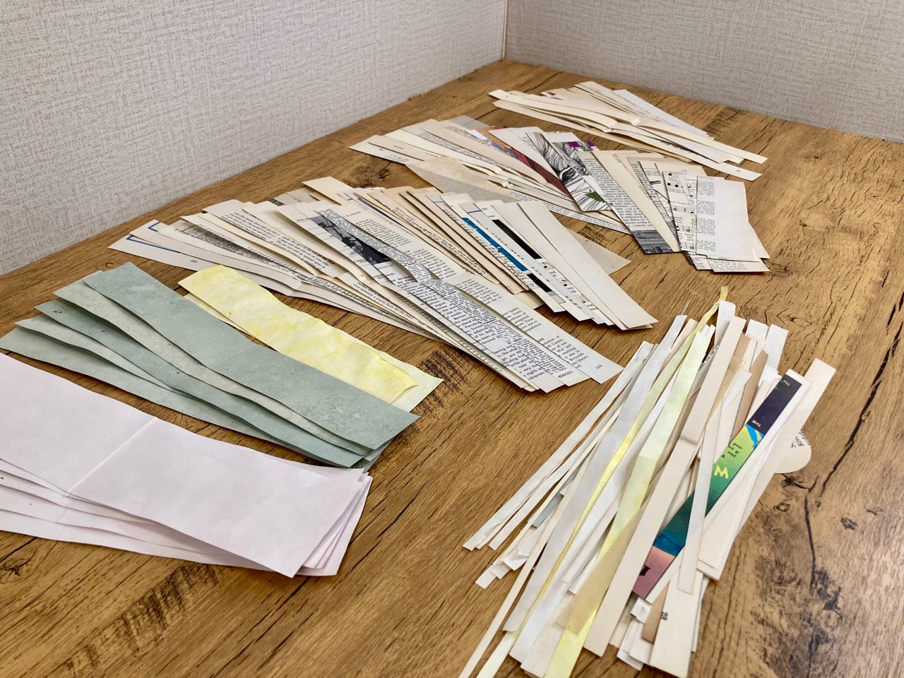 Vintage and Eco-dyed Paper Strips (150 strips)