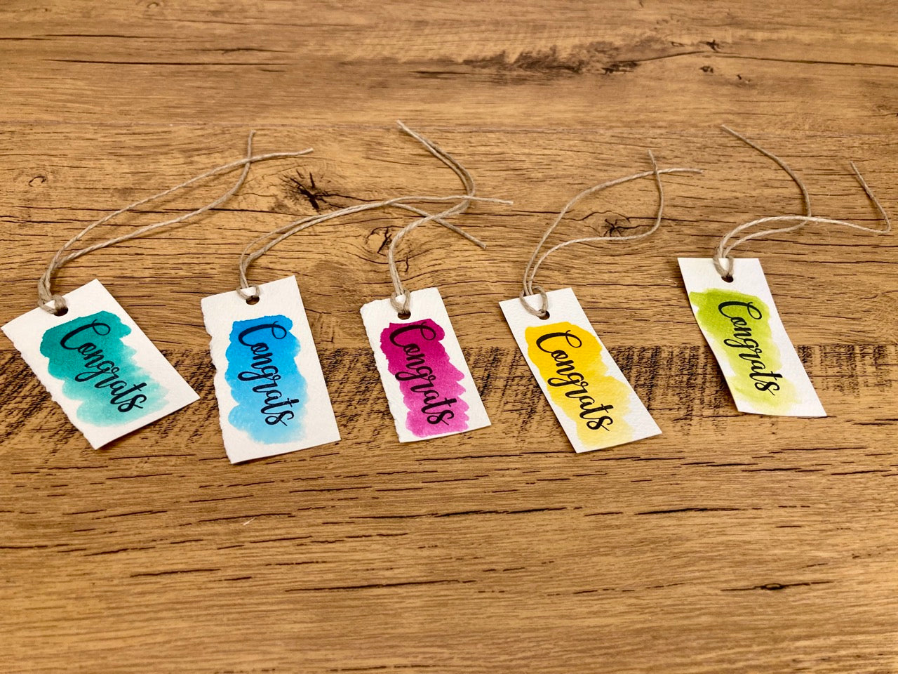 Watercolor Congrats Gift Tag (5 tags)