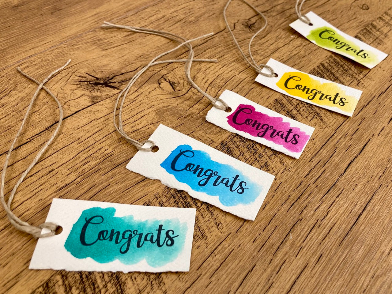 Watercolor Congrats Gift Tag (5 tags)