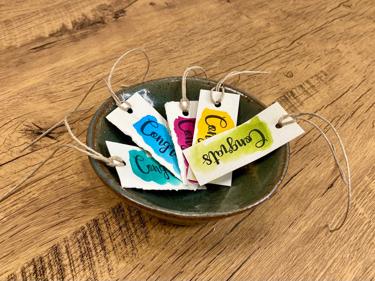 Watercolor Congrats Gift Tag (5 tags)