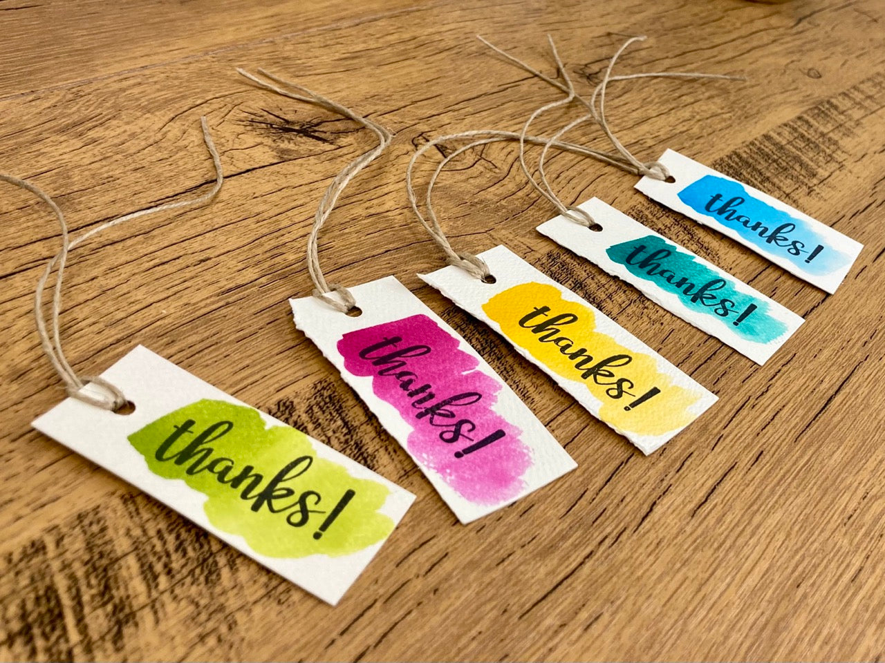Watercolor Thanks Gift Tag (5 tags)