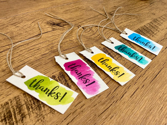 Watercolor Thanks Gift Tag (5 tags)