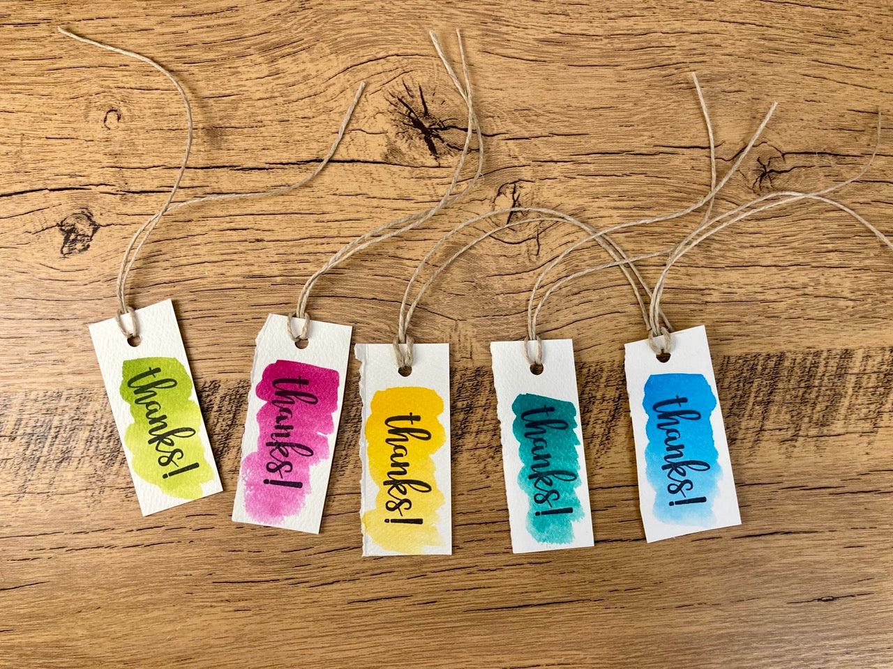Watercolor Thanks Gift Tag (5 tags)