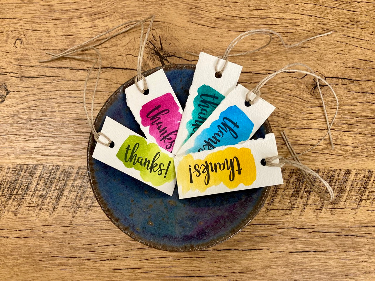 Watercolor Thanks Gift Tag (5 tags)