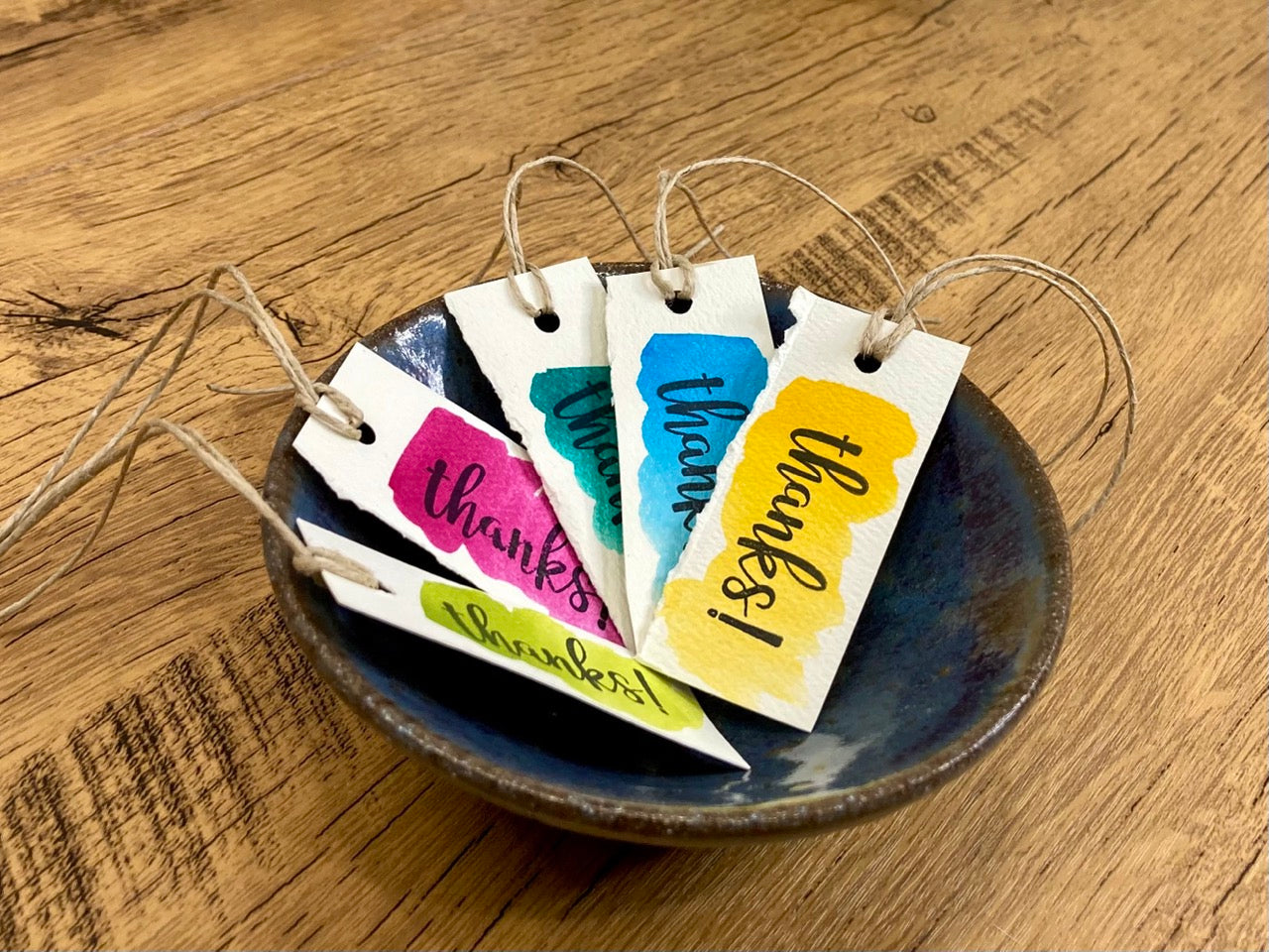 Watercolor Thanks Gift Tag (5 tags)