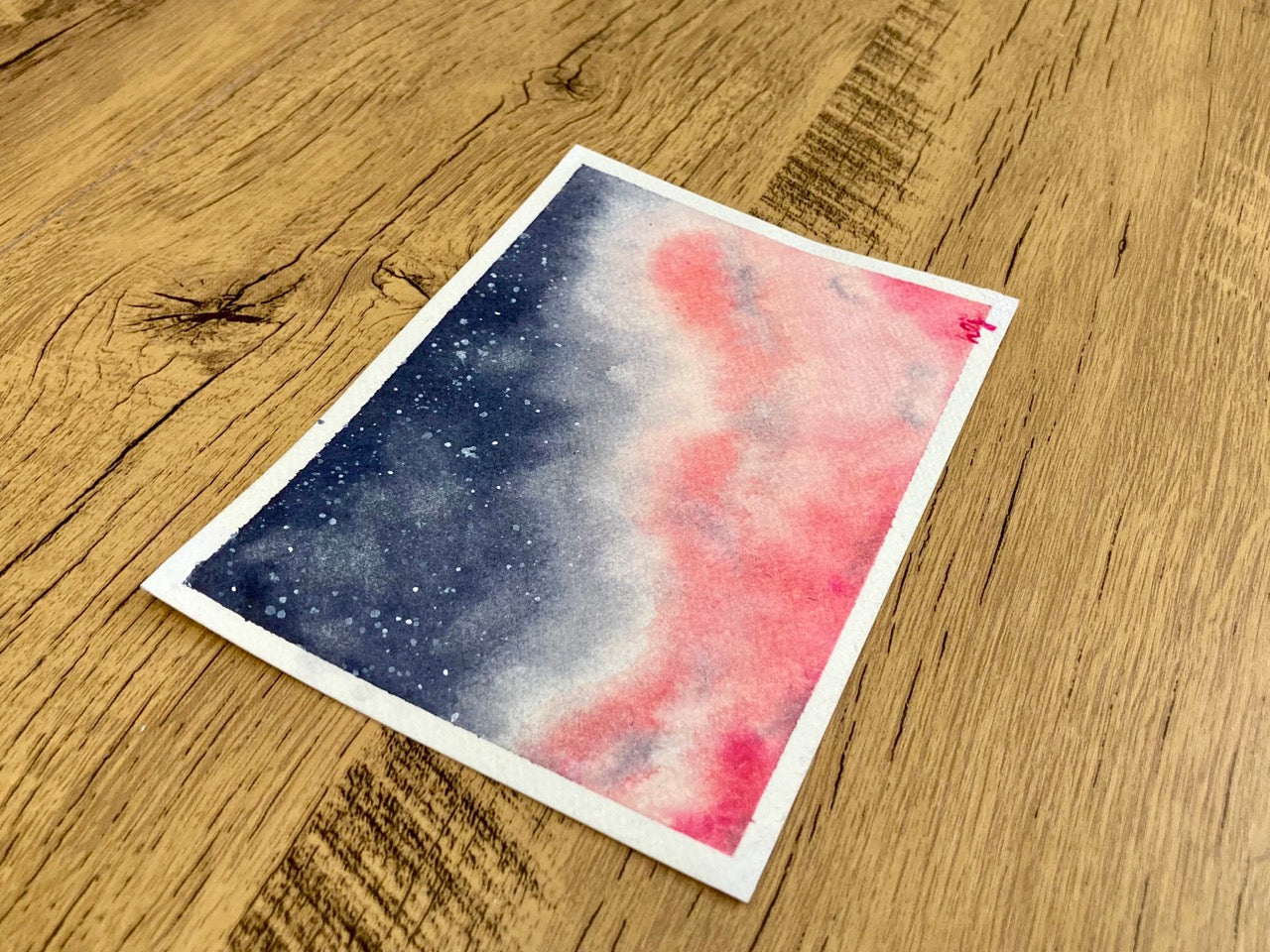 Pink Dreams, Original Watercolor Landscape Painting