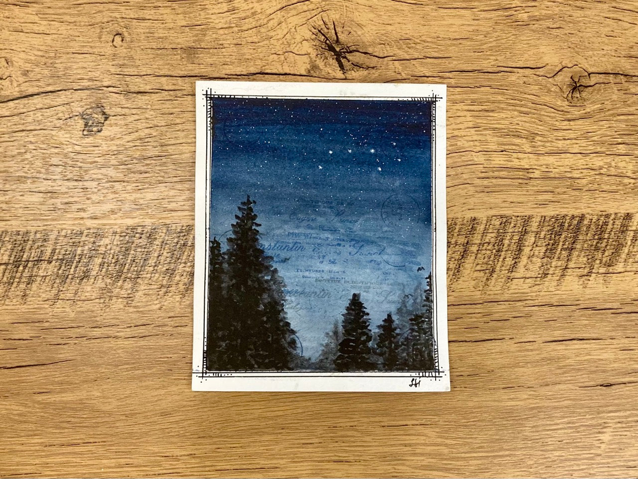 Twilight Forest, Original Mixed-Media Landscape Painting