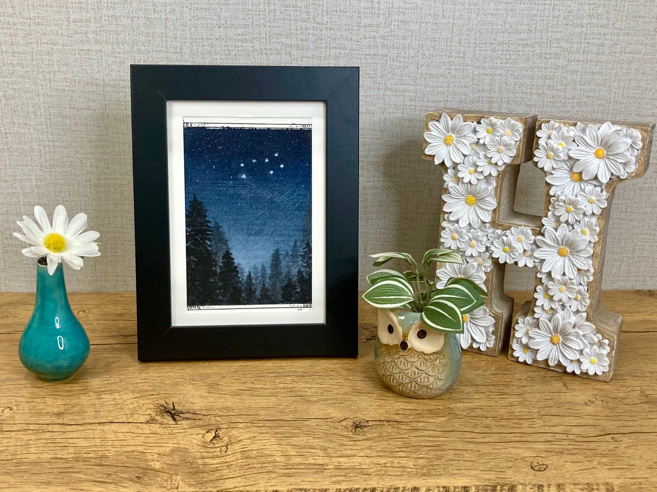 Midnight Forest, Original Mixed-Media Landscape Painting