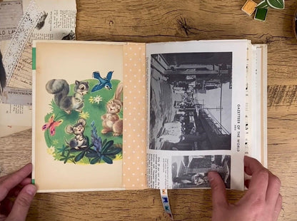 Medium, Vintage Altered Book, Mouse, Naked Junk Journal