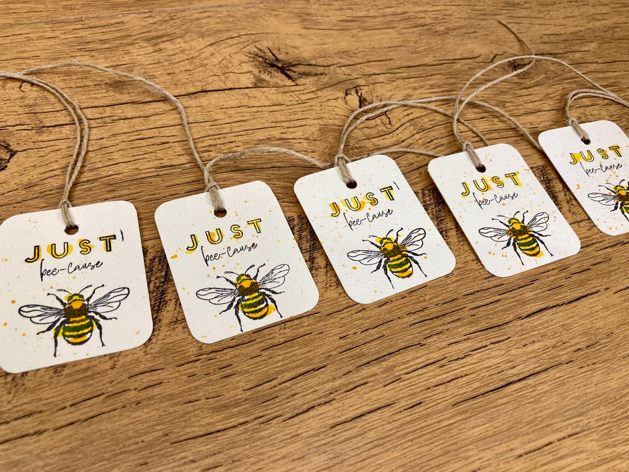 Watercolor Just Bee-cause Gift Tags (5 tags)